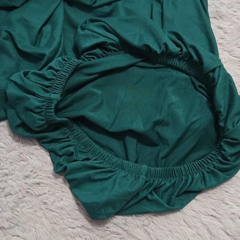 4pcs Forest green stretchy dining seat covers